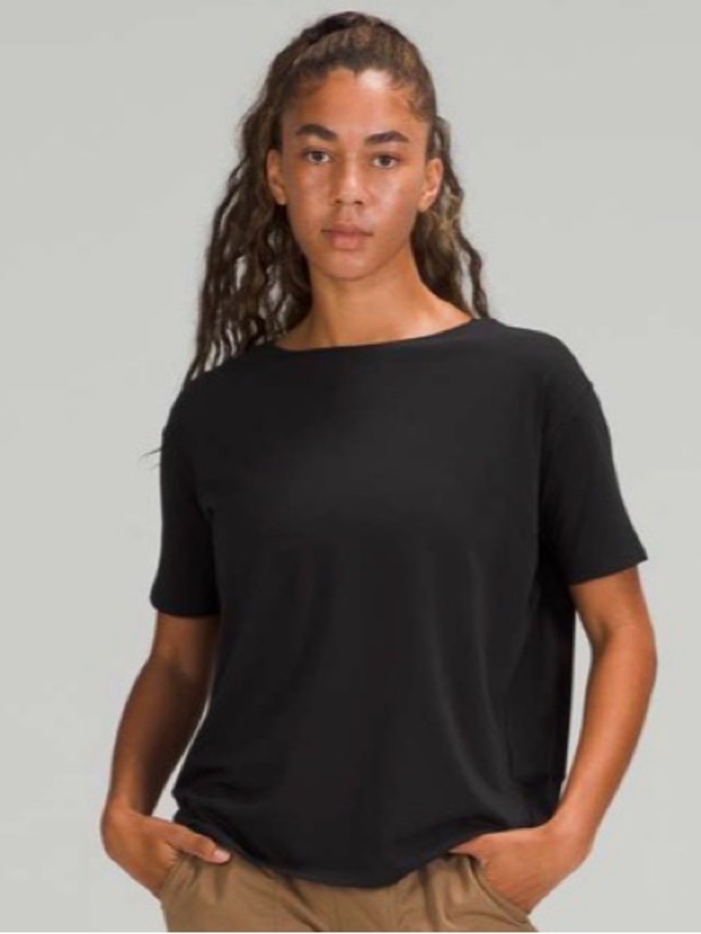 Lululemon Back in Action Black Oversized  Short Sleeve T Shirt Women’s